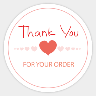 Thank You For Your Order Sticker